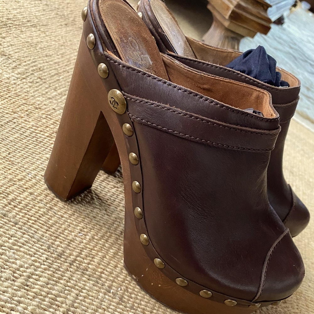 Chanel platform clog mule